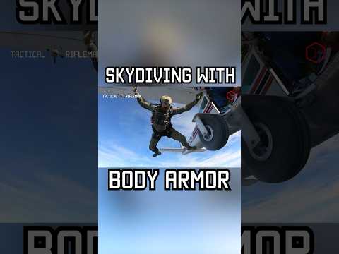SKYDIVING with BODY ARMOR #skydiving #bodyarmor #military #shorts #youtubeshorts #shortsfeed