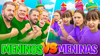 MENINOS VS MENINAS NO SUPER PARQUE DE CAMA ELÁSTICAS - COMPILAÇÃO 1HORA DE VÍDEO