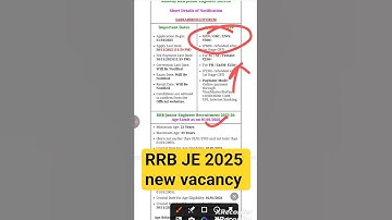 RRB Junior Engineer 2025-26: Everything You Need To Know#rrb_je #shorts #job #2025