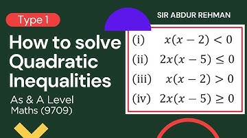 Solving Quadratic Inequalities| Type 1| As & A Level (9709)