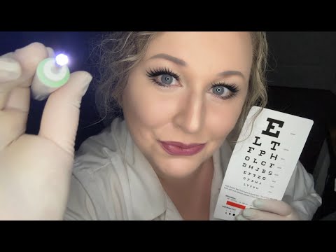ASMR Extensive Eye Exam for Glasses | Face Touching | Latex Gloves | Pen Light