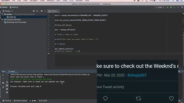 Using Tweepy on Pycharm Sending A Tweet