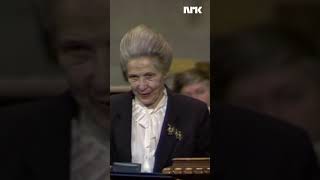 The very moment Alva Myrdal received the Nobel Peace Prize