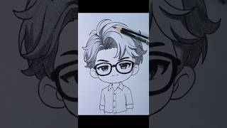 How to Draw a Cool Chibi Boy with Glasses | Real time tutorial on my YT channel #drawing #animeeart