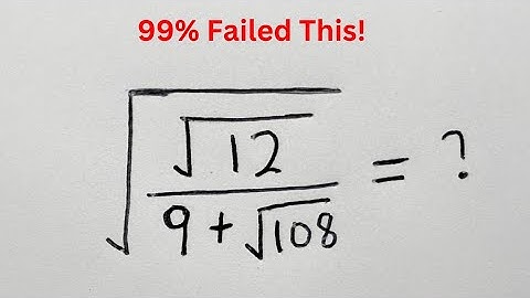 Math Olympiad | A Nice Square Root Simplification Problem | 99% Failed This...