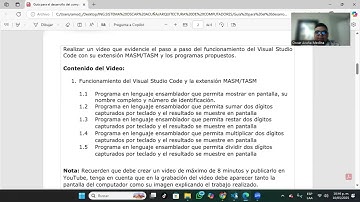 Visual Studio Code y la extensión MASM/TASM.