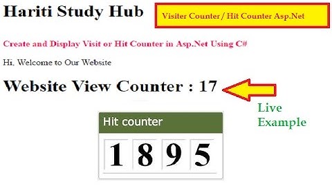 Hit Counter or Visitor Counter in Website Using Asp.Net C# | Hindi | Learn Asp.Net Online Classes