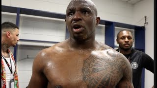 DILLIAN WHYTE REACTS TO HIS DRAMATIC WIN OVER JOSEPH PARKER - EXCLUSIVE DRESSING ROOM VIDEO