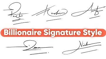 How to Draw Signature Like Billionaire | Unique Signature Style #signaturestyle