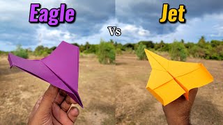 Eagle vs Jet Paper Airplanes Flying Comparison and Making Tutorial