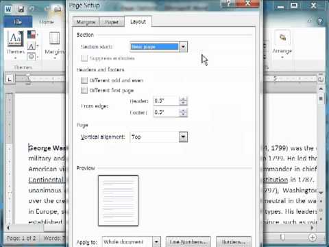 Word 2010 Page Options - YouTube