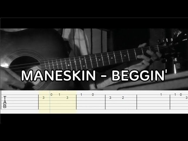 Maneskin - Beggin | Easy Guitar Tab Tutorial class=