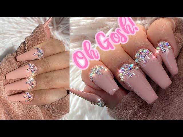 TUTORIAL DE UÑAS ACRILICAS CON PEDRERIA!! ??? ( principiante) - YouTube