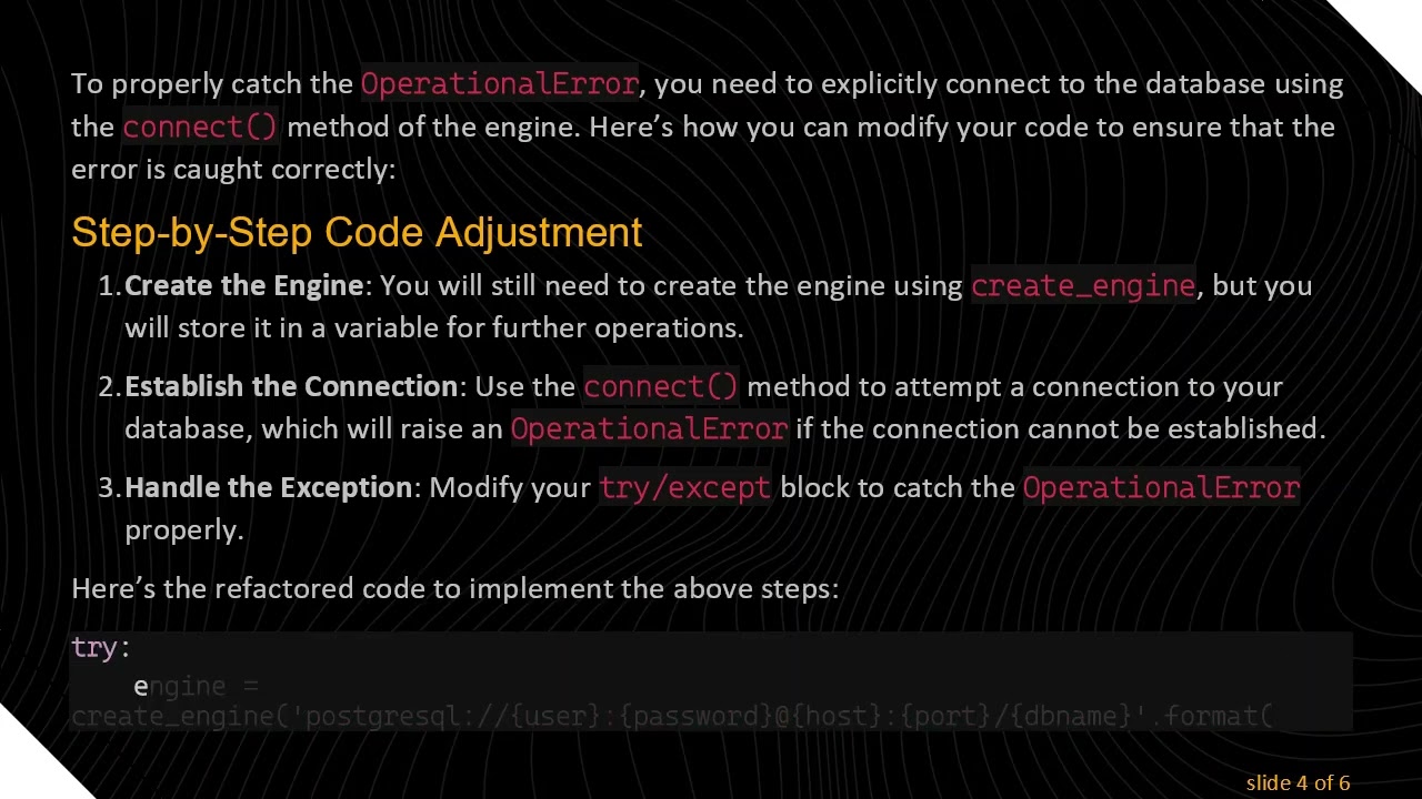 Understanding OperationalError in SQLAlchemy: Why Your Errors Aren't Caught