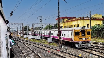 Amazing & delightful Parallel action between two EMU local train during Entrance to Bandel Junction