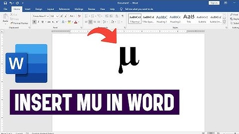 Hoe typ je het Micro-symbool (Mu-symbool μ) in Word?