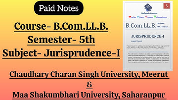 BComLLB (5th Sem) Jurisprudence-I Paid Notes | CCS University & MS University @selfstudycontent 