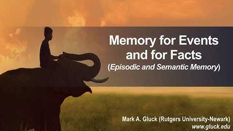 Memory for Events and for Facts (Episodic and Semantic Memory). Mark A. Gluck. Rutgers-Newark. 3/20
