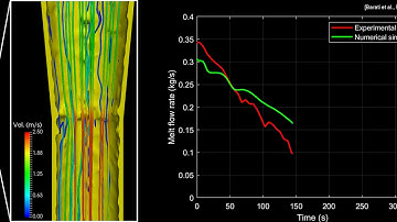 A transient simulation of nozzle clogging – Streamlines