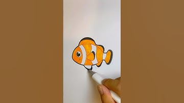 Coloring Clown Fish Drawing for Kids #coloring #fish #kids #drawing