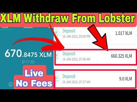 How to Withdraw XLM From Lobster, Lobster se XLM WITHDRAW_ Live