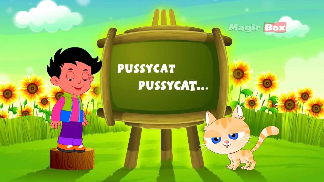 Pussy Cat Pussy Cat Engelse Nursery Rhymes Cartoon geanimeerde Rhymes