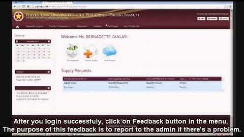 How to Send Feedback : Faculty [User Guide for Inventory System]