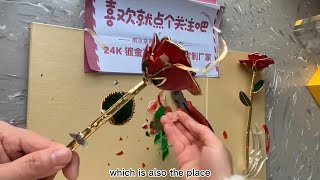 Today,Dismantling a real gold-dipped rose#goldroses #rosegold #flower
