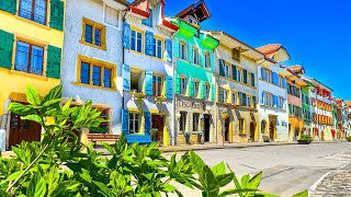 Ле Ландерон, Красочная Швейцарская Деревня Весной 🇨🇭 Швейцария 4K