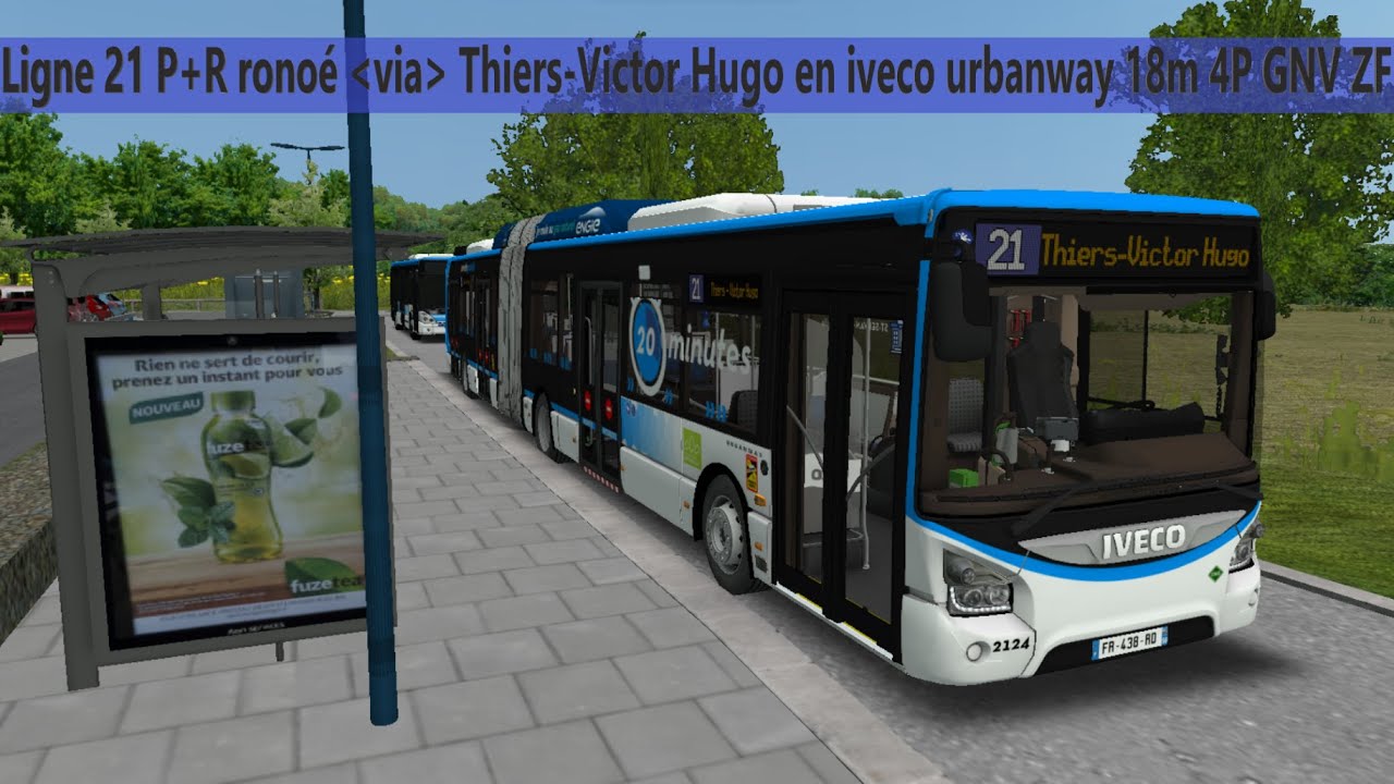 Omsi 2 Ligne 21 en iveco urbanway 18m 4P GNV ZF