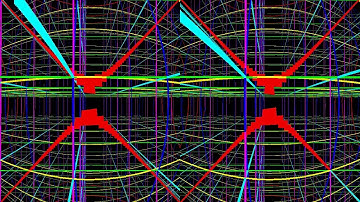 Hyperspace-3d-multicolor. Movement in four-dimensional space. 4D. Fourth dimension.