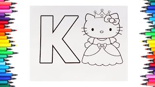  Title:Cute Kitty Coloring Page | Easy Cat Coloring for Kids