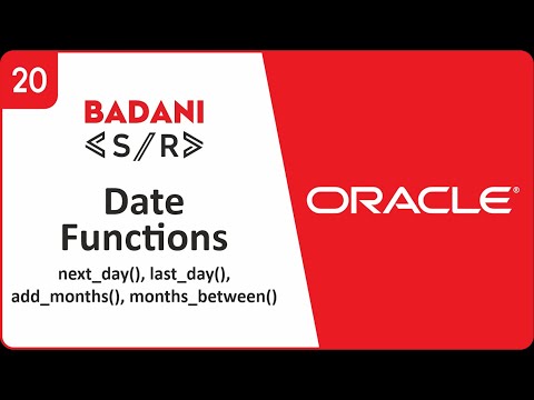 #20 Date Functions in Oracle (Hindi) || next_day() , last_day() , add_months() , sysdate functions.