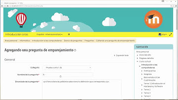CUESTIONARIO / Banco de Preguntas / Trabajar con pregunta de tipo Emparejamiento