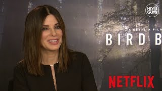 Sandra Bullock on acting with a blindfold, John Malkovich & Sarah Paulson for Netflix's Bird Box