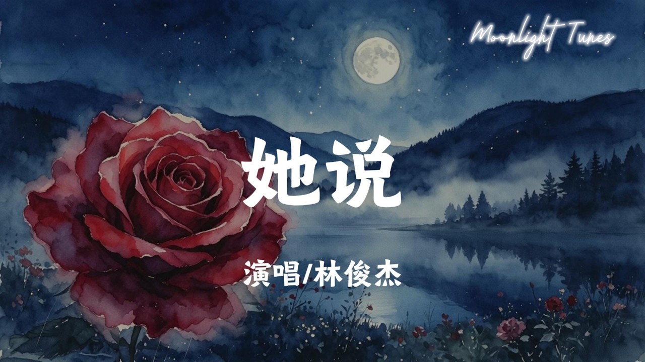 她说 - 林俊杰「等不到天黑 不敢凋谢的花蕾 绿叶在跟随 放开刺痛的滋味」【动态歌词/Moonlight Tunes】