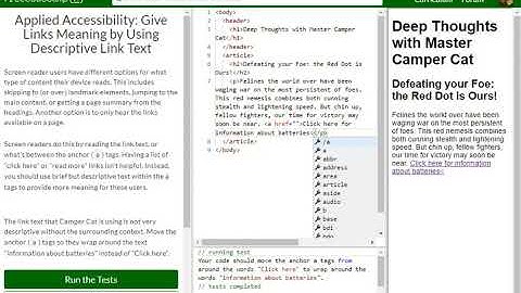 Applied Accessibility Give Links Meaning by Using Descriptive Link Text free code camp   Dani