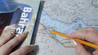 ASMR ~ Bahrain History & Geography ~ Soft Spoken Tablet Google Earth Tapping Page Turning screenshot 5