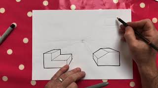 How to - Draw One Point Perspective Complex forms - 3 / 8 [Silent]