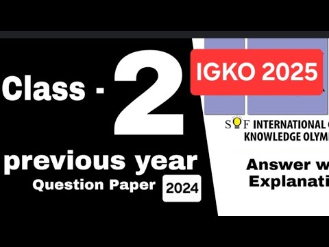 Class 2 GK Olympiad | Previous year question paper | IGKO CLASS GK ...