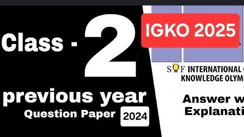 Class 2  GK Olympiad | Previous year question paper | IGKO CLASS GK Olympiad | IGKO #igko 
