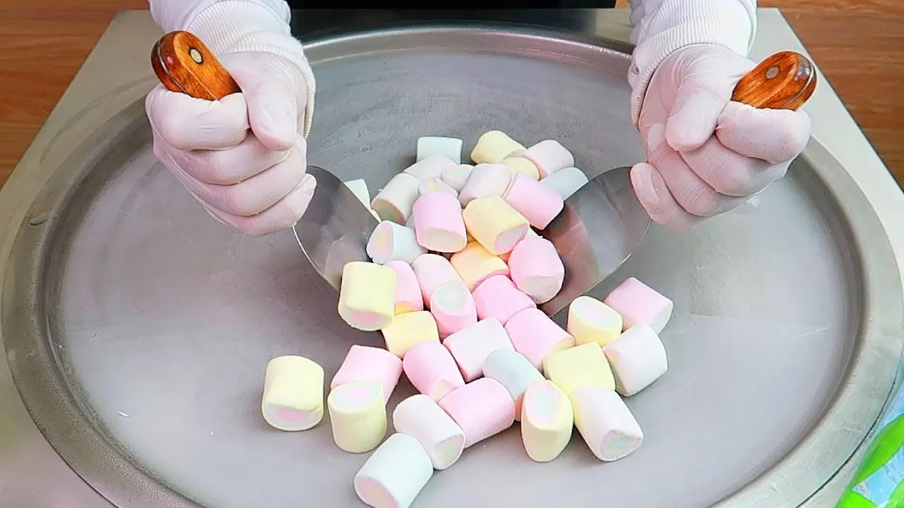 Marshmallow ice cream rolls street food ايسكريم رول مارشميلو YouTube