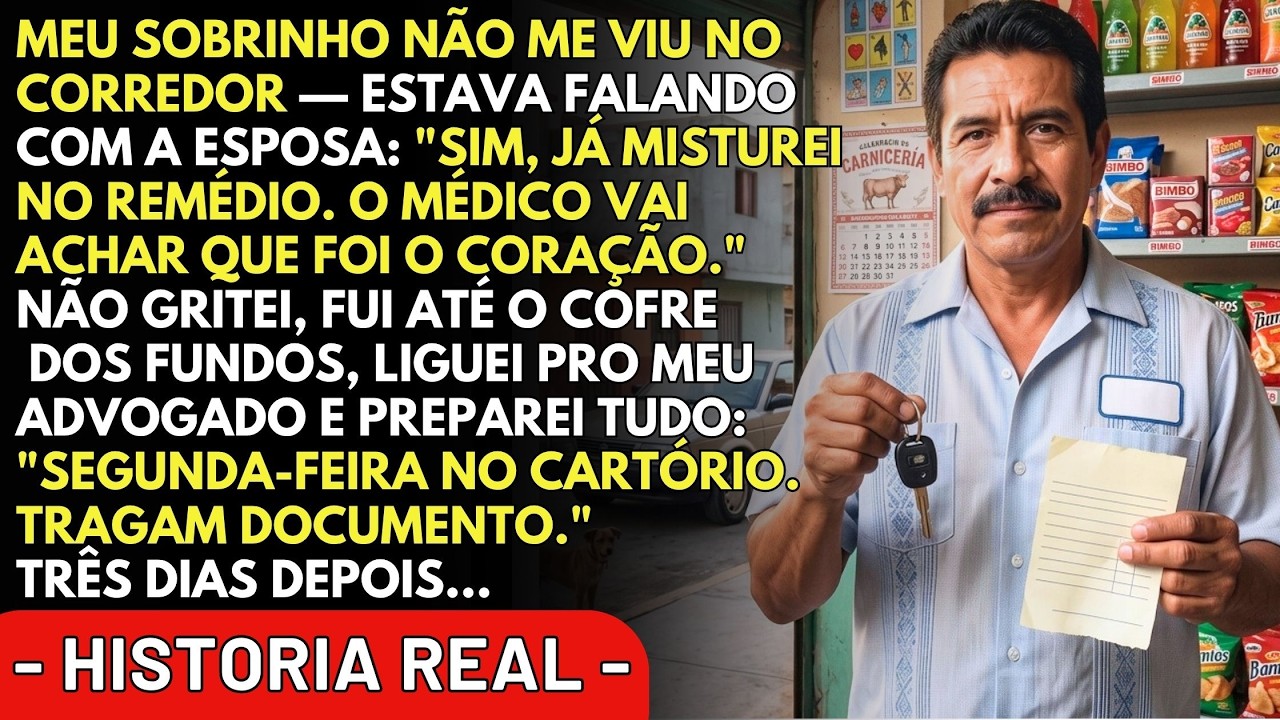 Meu sobrinho riu na minha cara enquanto eu assinava a procuração que ele disse ser “de rotina”. Dias depois, ouvi ele falar no telefone com a esposa sobre um vidro de remédio para minha pressão e...