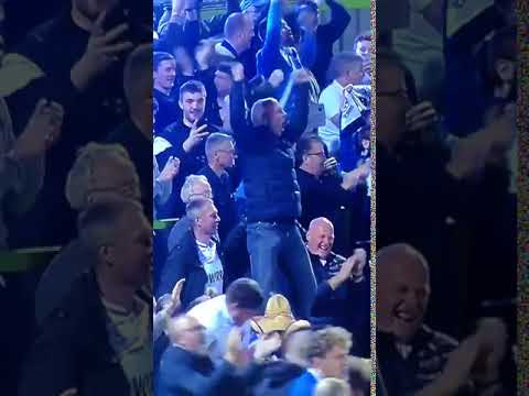 Mike Dean CELEBRATES In Crowd After Tranmere Win