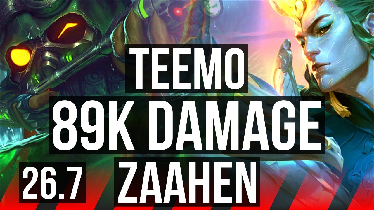 TEEMO vs ZAAHEN (TOP) | 89K damage, 9k gold comeback, Summon Aery | EUW ...