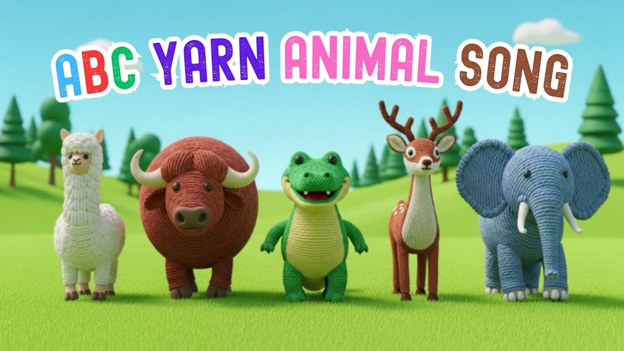 ABC Yarn Animal Sounds Song | Alphabet Animals | Nursery Rhymes For ...