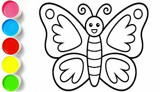 Monarch Butterfly Drawing,Painting & Coloring for Kids & Toddlers| How to Draw Paint Easy
