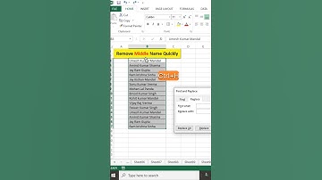 Remove Middle Name Quickly #shorts #excel #msexcel #exceltutorial #viral #youtubeshorts