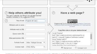 Criação do HTML-código e do Ícone da Licença CreativeCommons