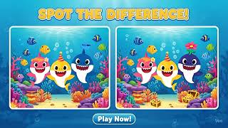 Can YOU Spot The Differences? | Baby Shark Underwater Party Puzzle screenshot 2